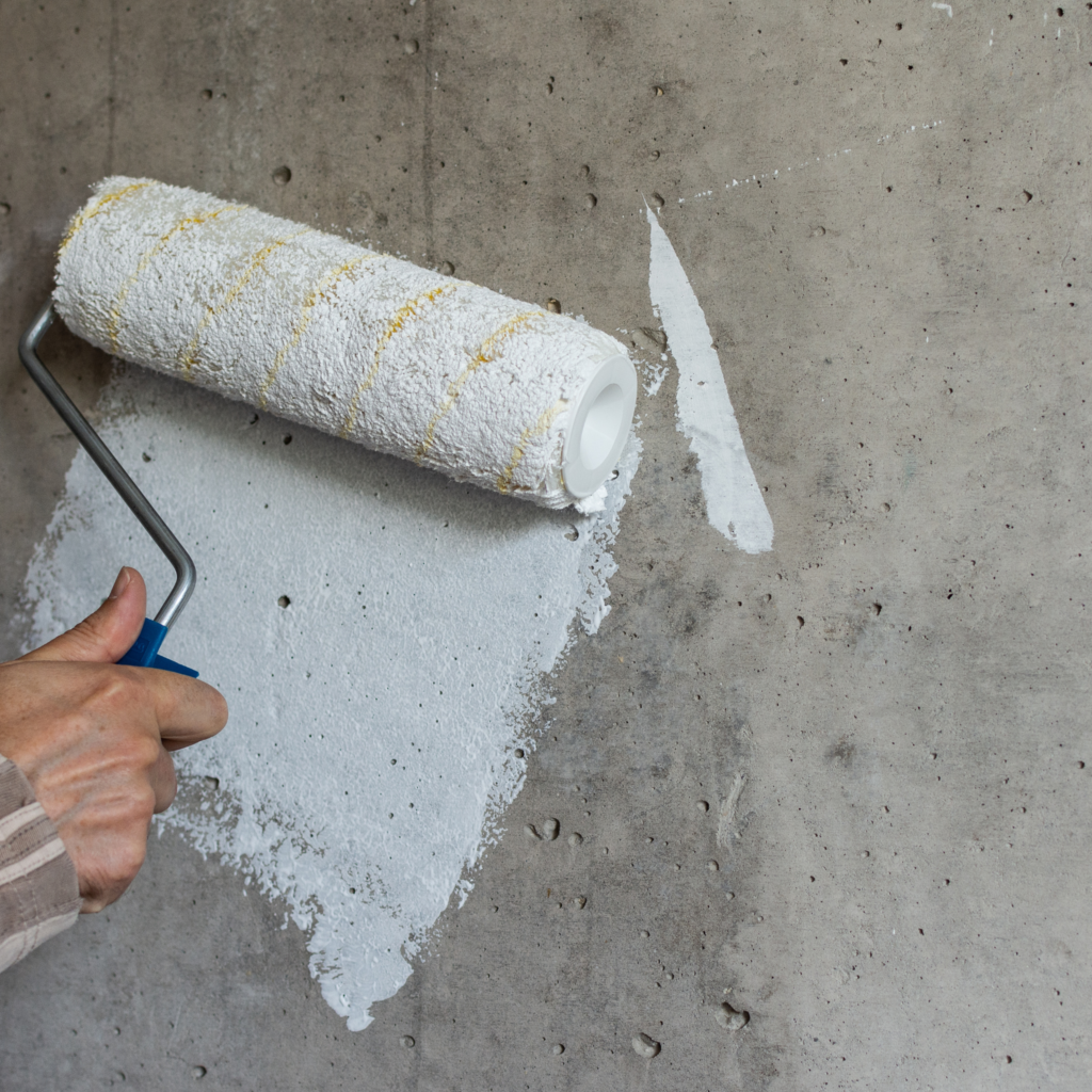 painting concrete walls and surfaces