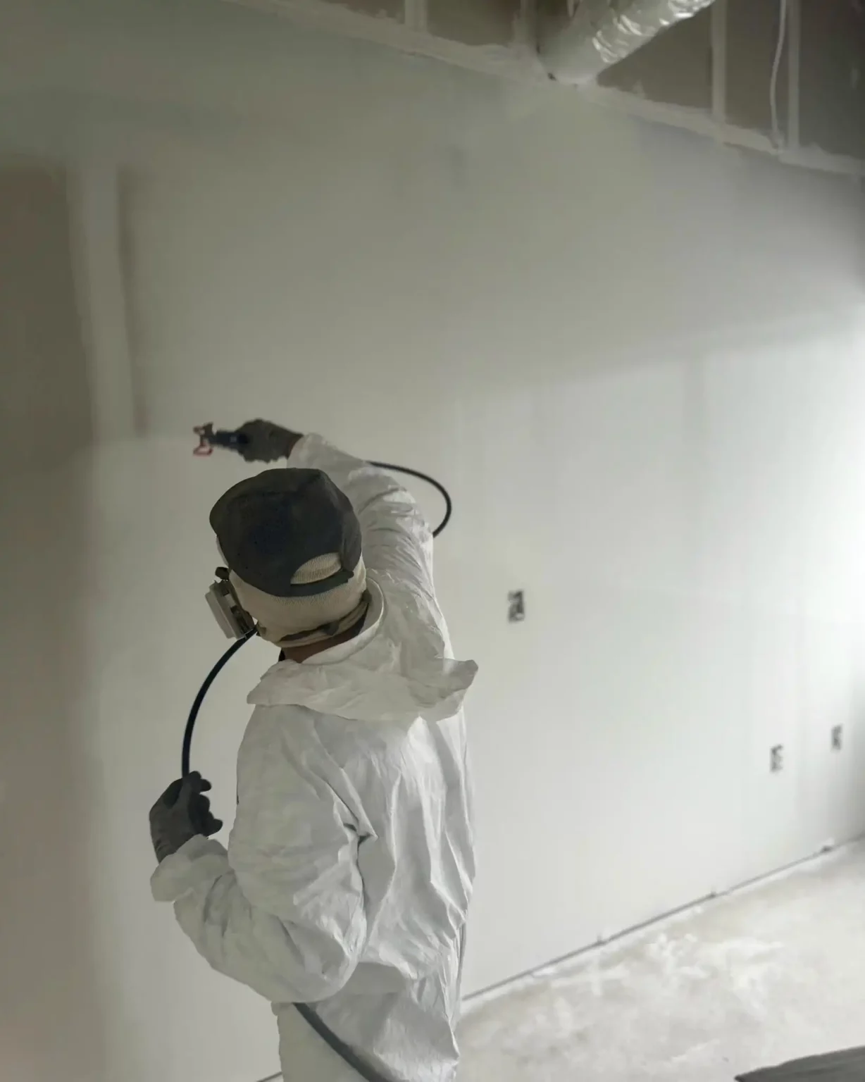 Drywall spray painting for commercial office space
